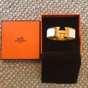 White Hermes H Bracelet